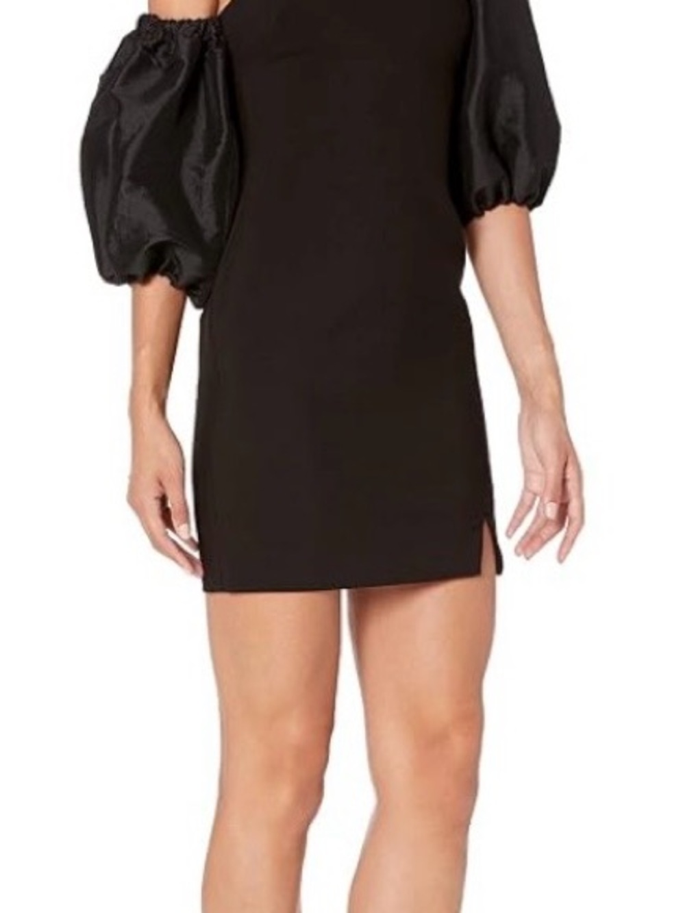 LIKELY Natasha Black Mini Dress Size 6 NWT One Shoulder Puff Sleeve